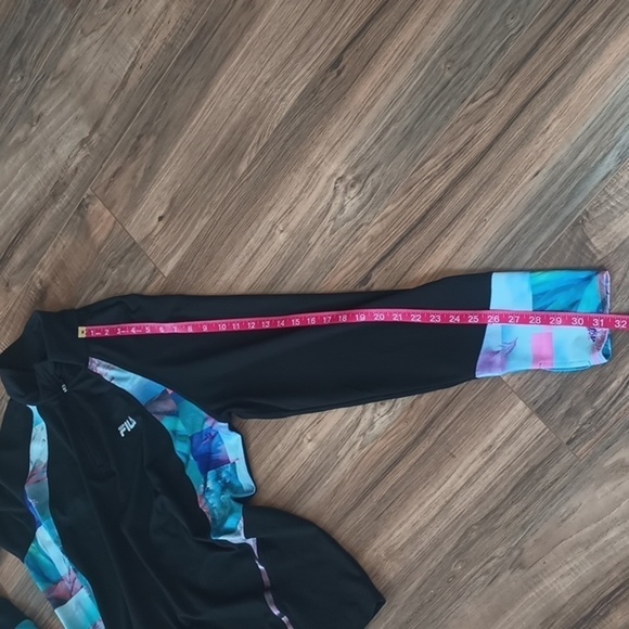 Fila Running black and floral print pullover half zip sweatshirt jacket size XL - Picture 9 of 9